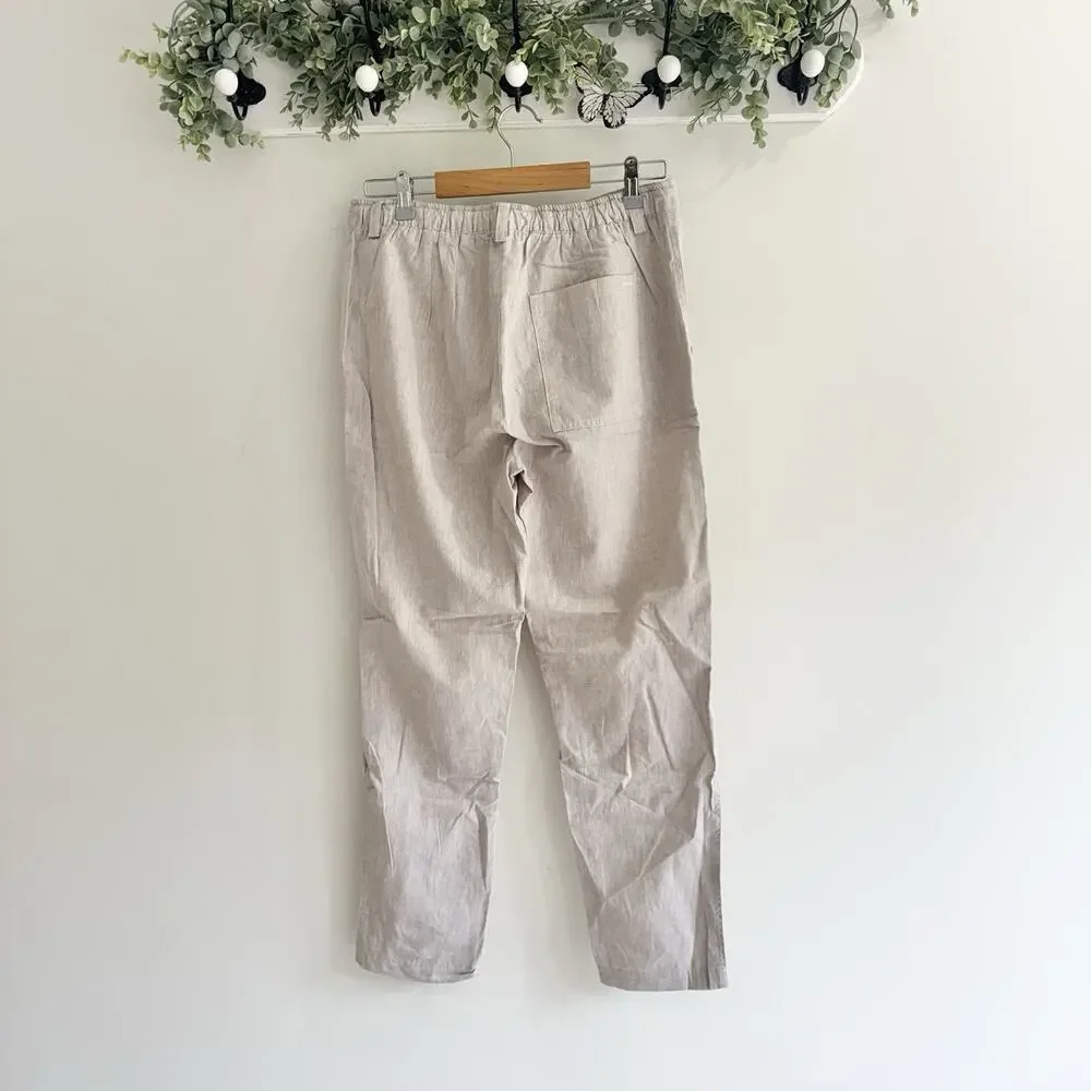 Men’s Intimissimi Uomo Linen Beige Drawstring Pants Beach New Small LD